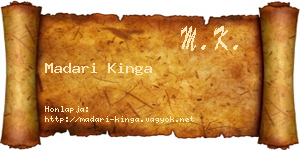 Madari Kinga névjegykártya